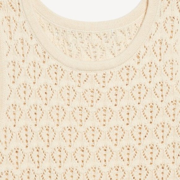 •	Sleeveless Crochet Tunic Sweater SIZE S COLOR Cozy Cashmere - Picture 5 of 6